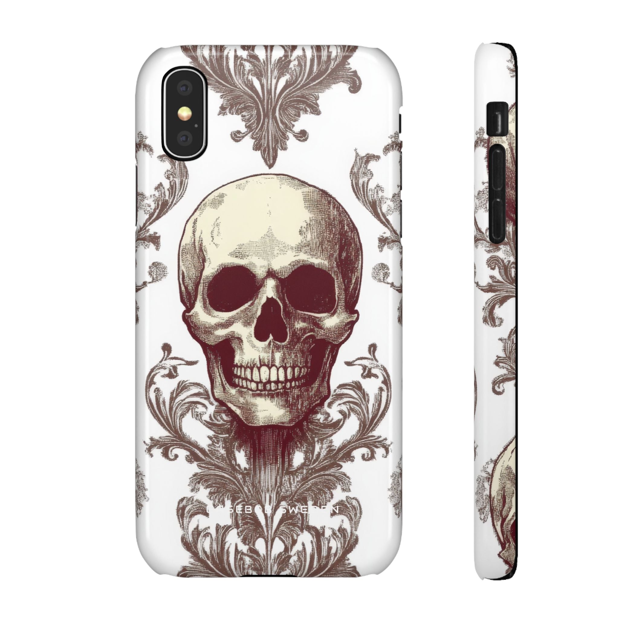 Gothic Skulls and Ornate Foliage  iPhone X - Slim Phone Case