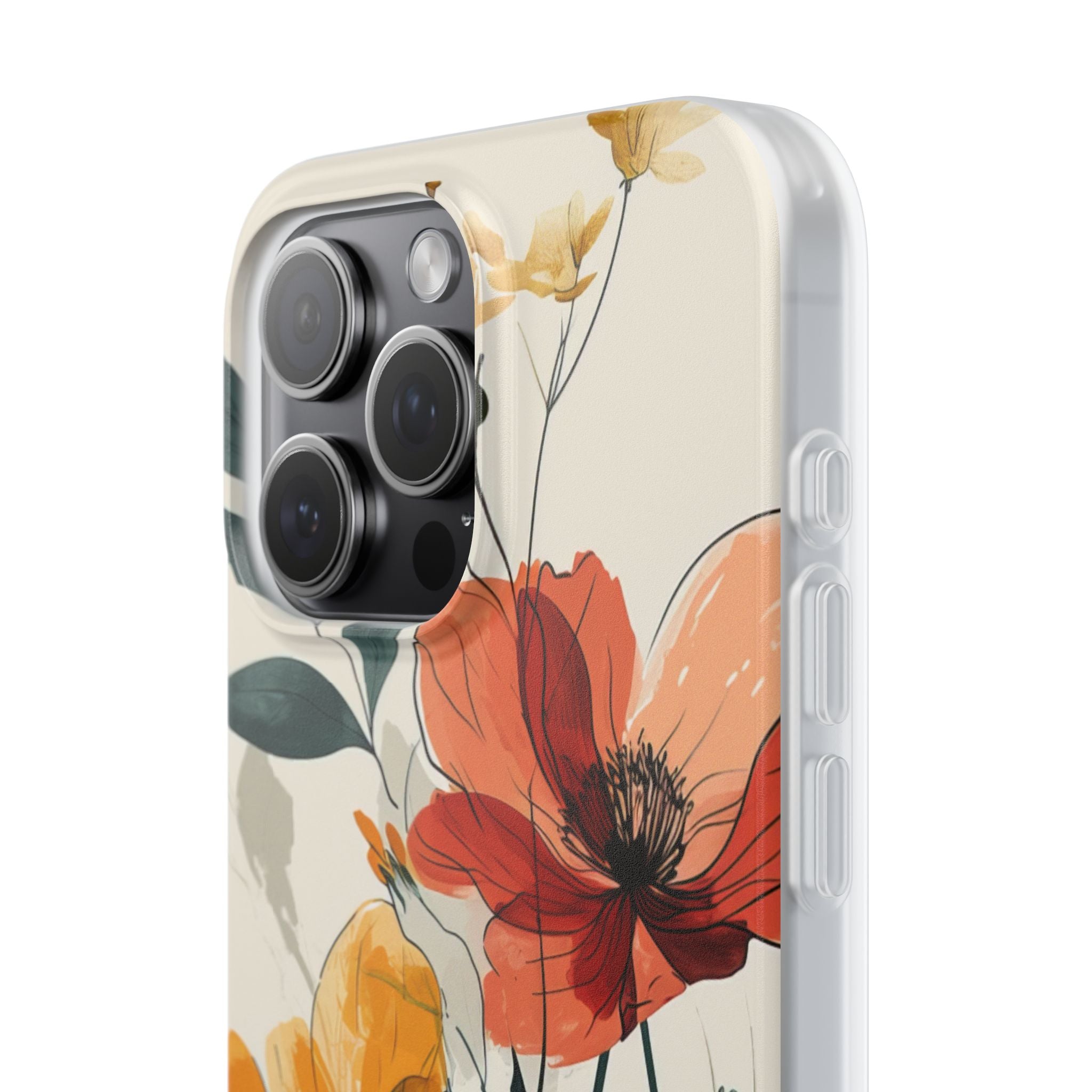 Elegant Floral Harmony iPhone 15 - Flexi Phone Case