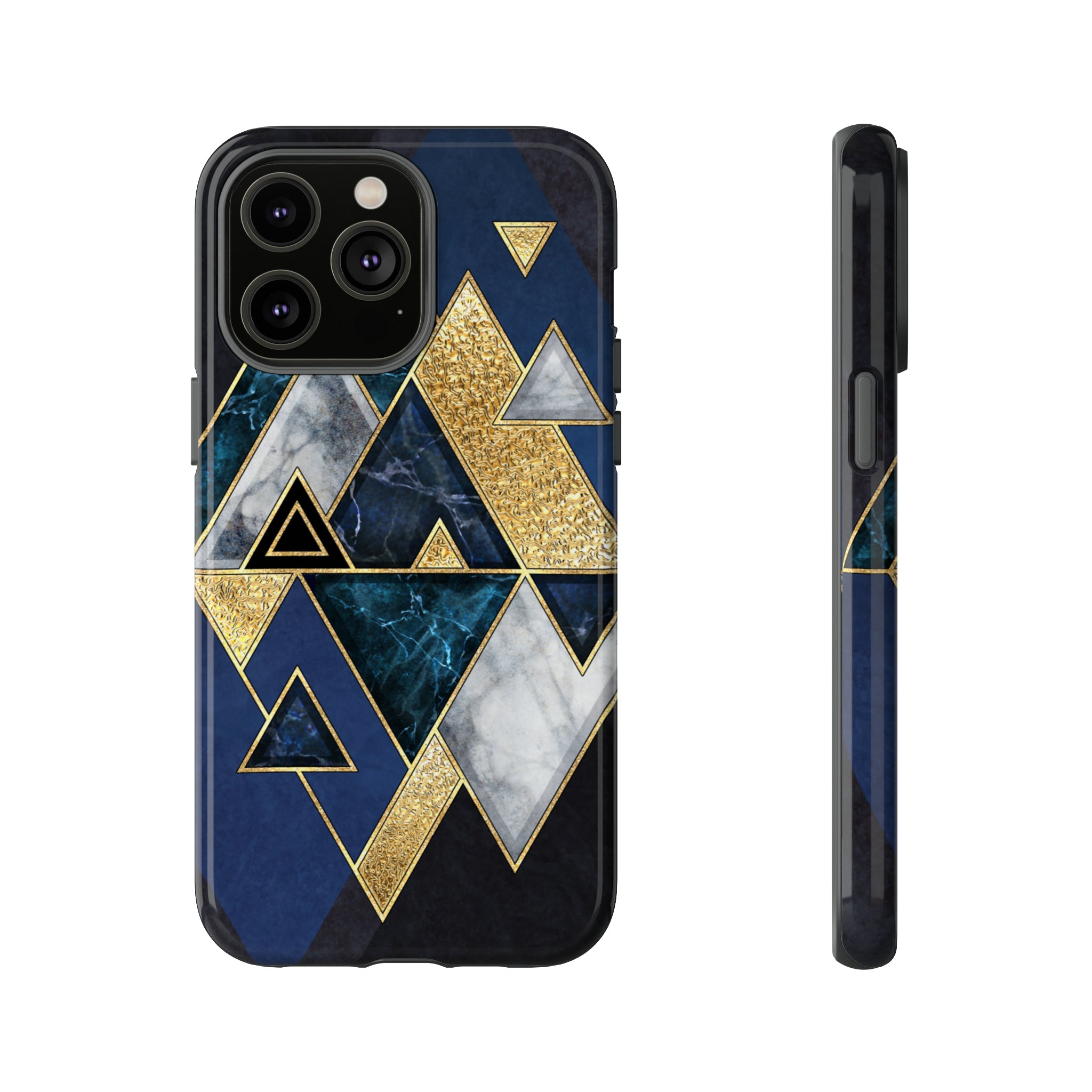 Dark Blue Geometric - Protective Phone Case