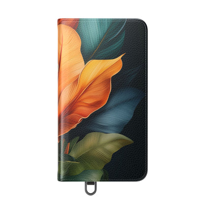 Tropical Ember Leaves - Samsung S24 Case - Wallet