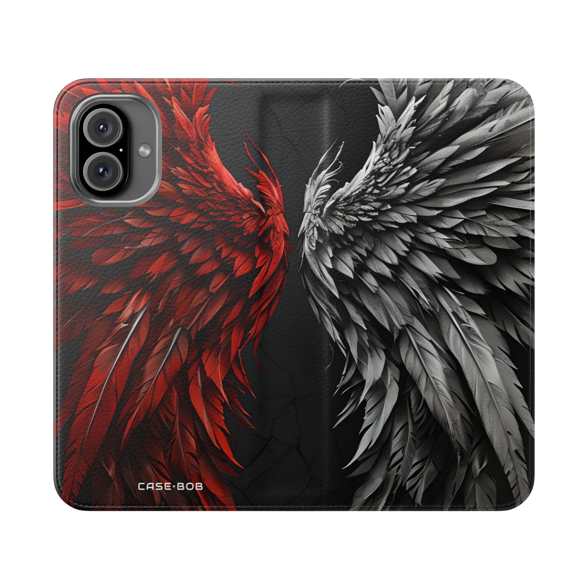 Crimson Silver Wings - iPhone 16 Plus Case - Wallet