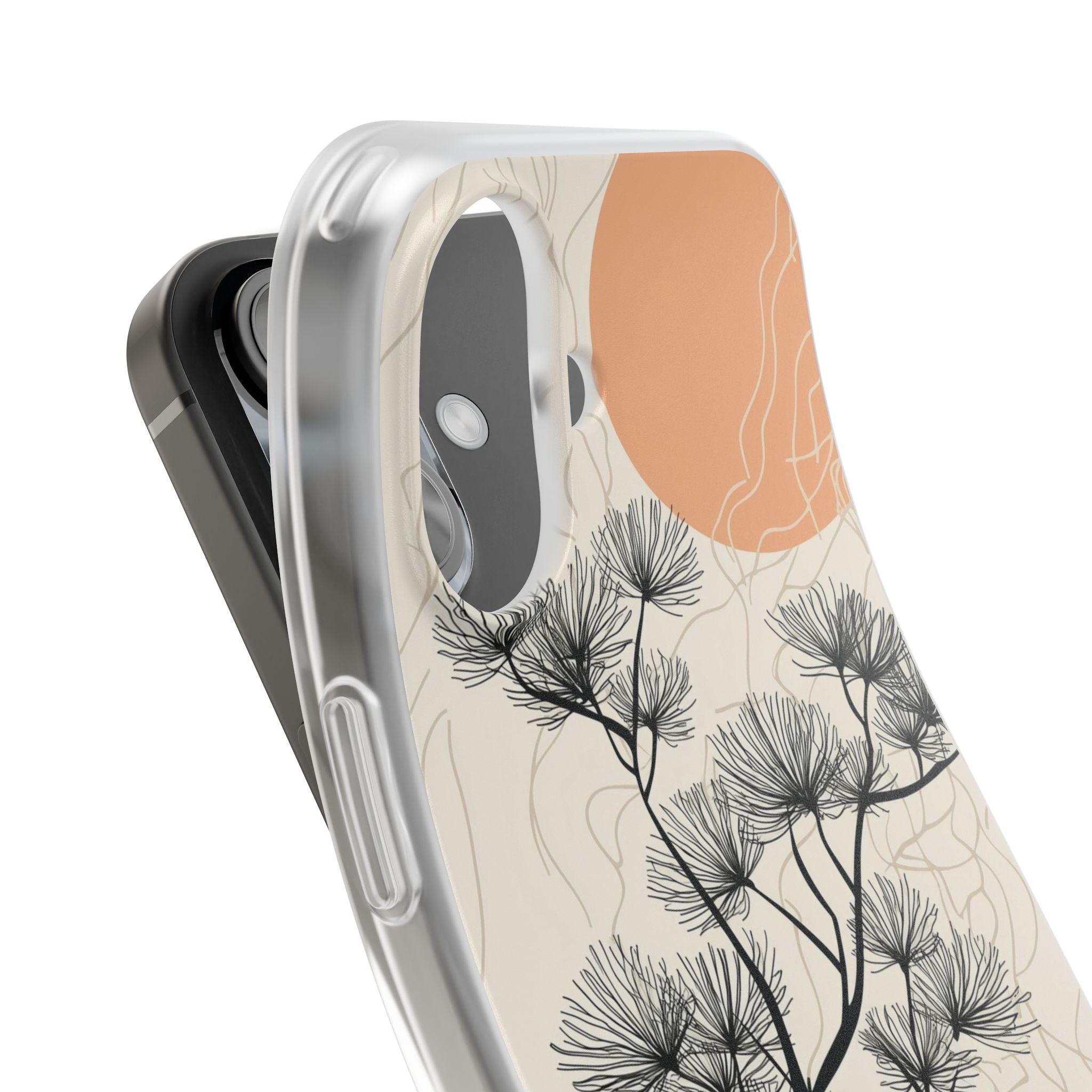 Spiky Tree Sunset iPhone 16 Case - Soft