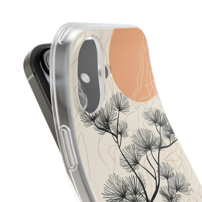 Spiky Tree Sunset iPhone 16 Case - Soft
