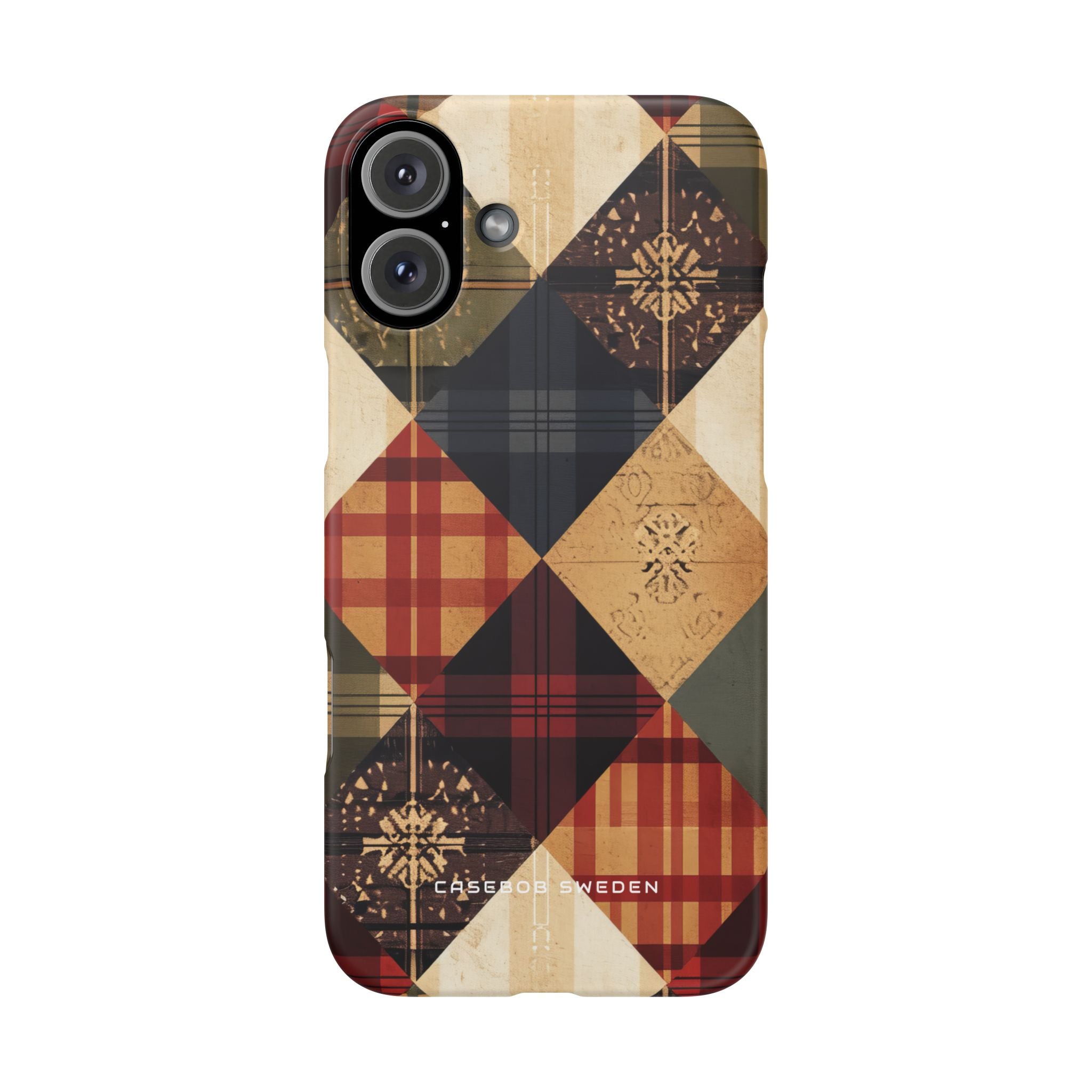 Rustic Geometric Patchwork Harmony iPhone 16 - Slim Phone Case