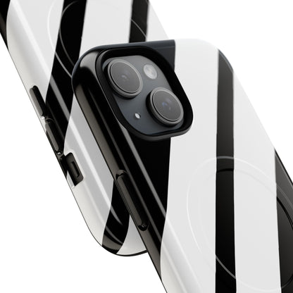 Diagonal Bands Noir iPhone 15 Case - Tough+