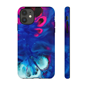 Bright Dark Blue Ink Art iPhone Case (Protective) iPhone 11 Glossy Phone Case