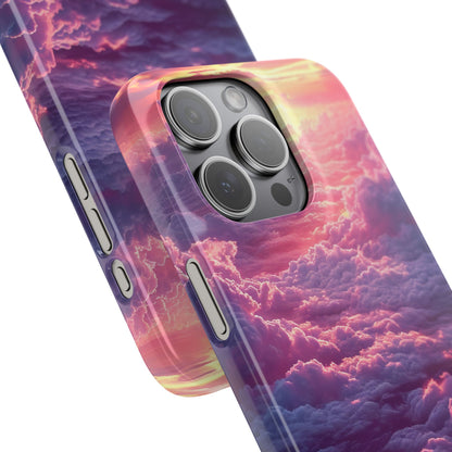 Pink Purple Clouds - Slim iPhone 15 Phone Case