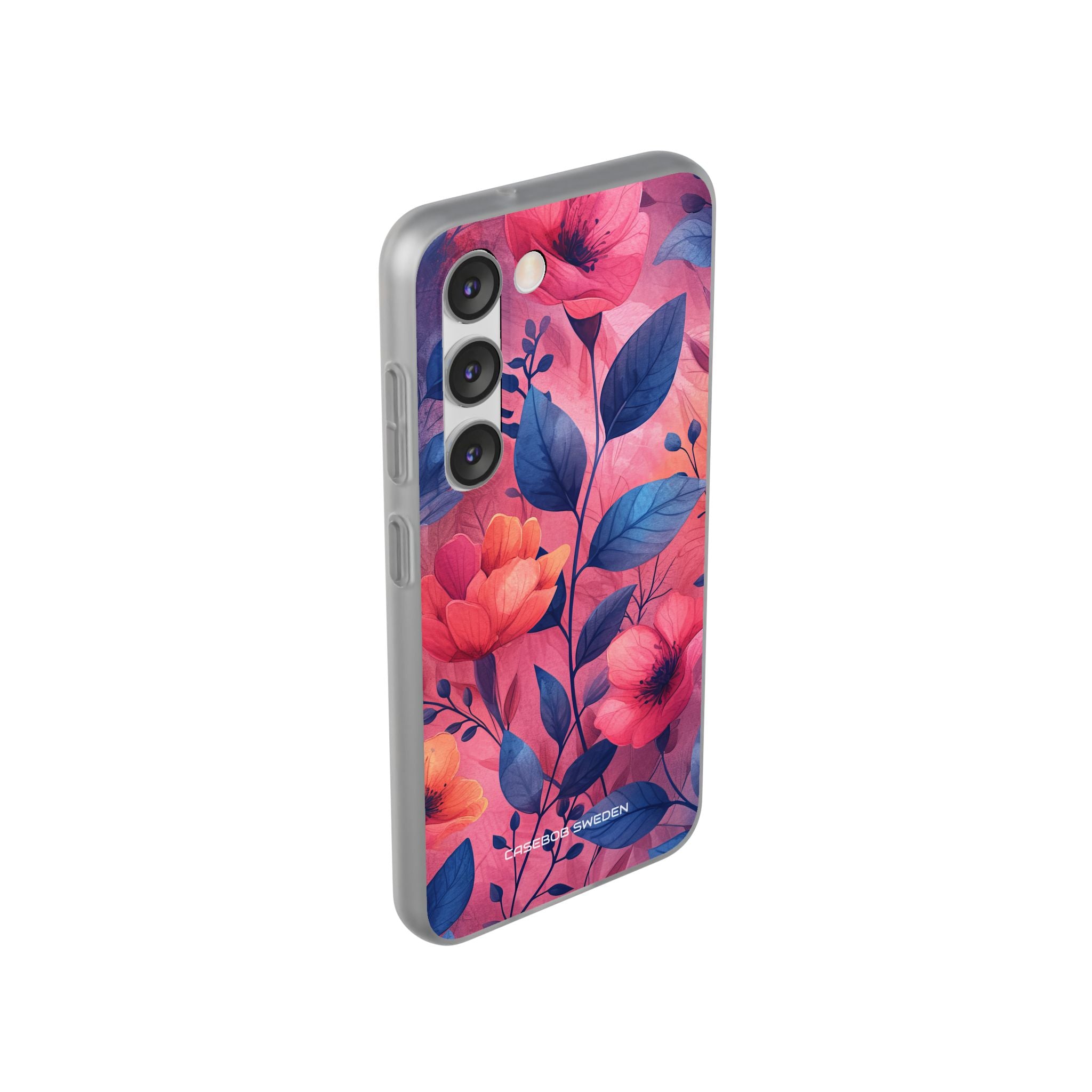 Pink Blue Floral - Flexi Samsung S23 Phone Case