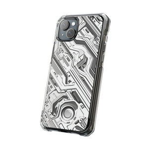 Techno Circuitry - Phone Case for iPhone (Clear Impact - Magnetic)