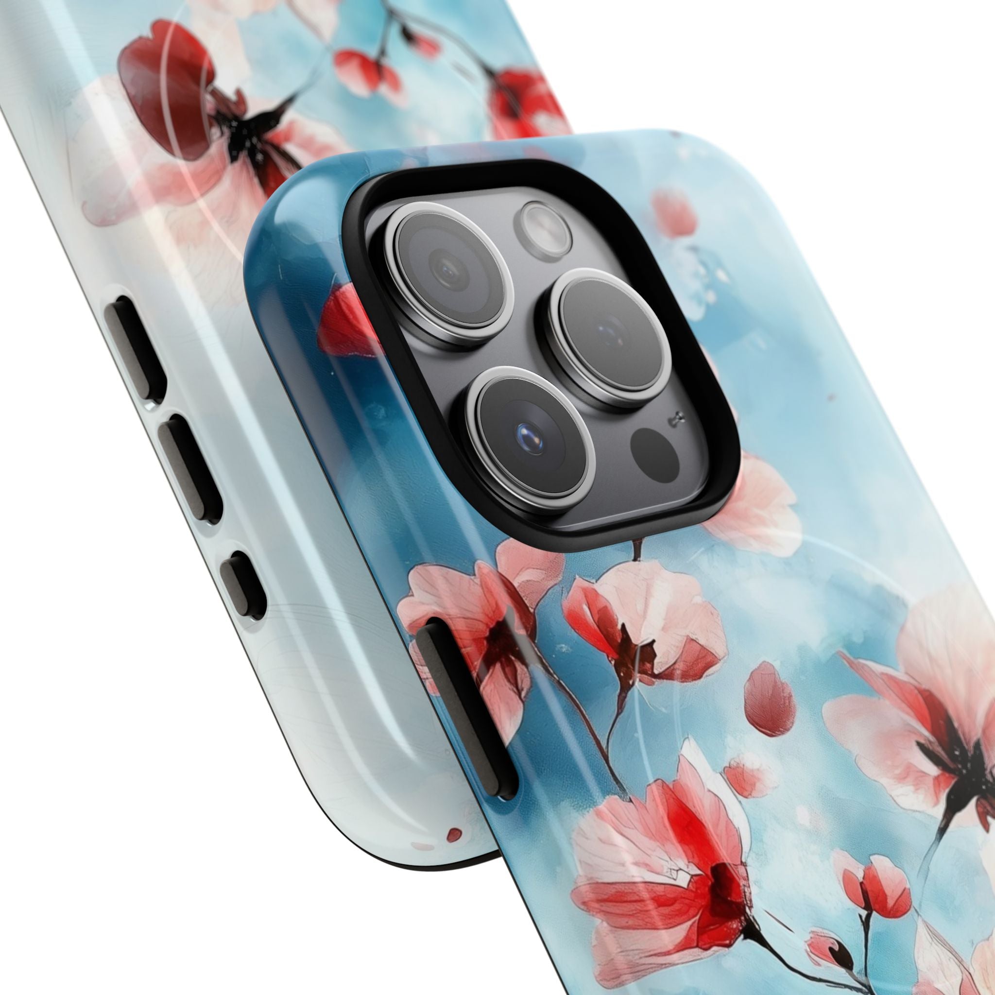 Pink Blossom Drift iPhone 15 Pro Case - Tough+