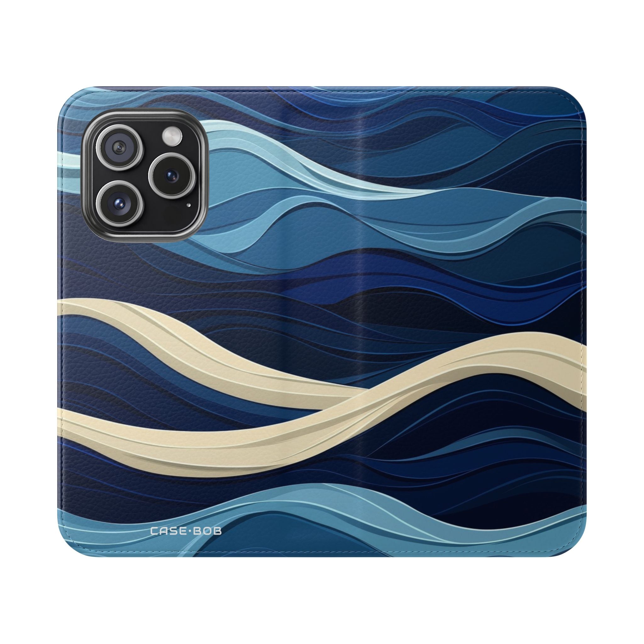 Blue Wave Flow - iPhone 15 Pro Case - Wallet