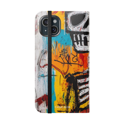 Neon Skull Chaos - iPhone 15 Plus Case - Wallet