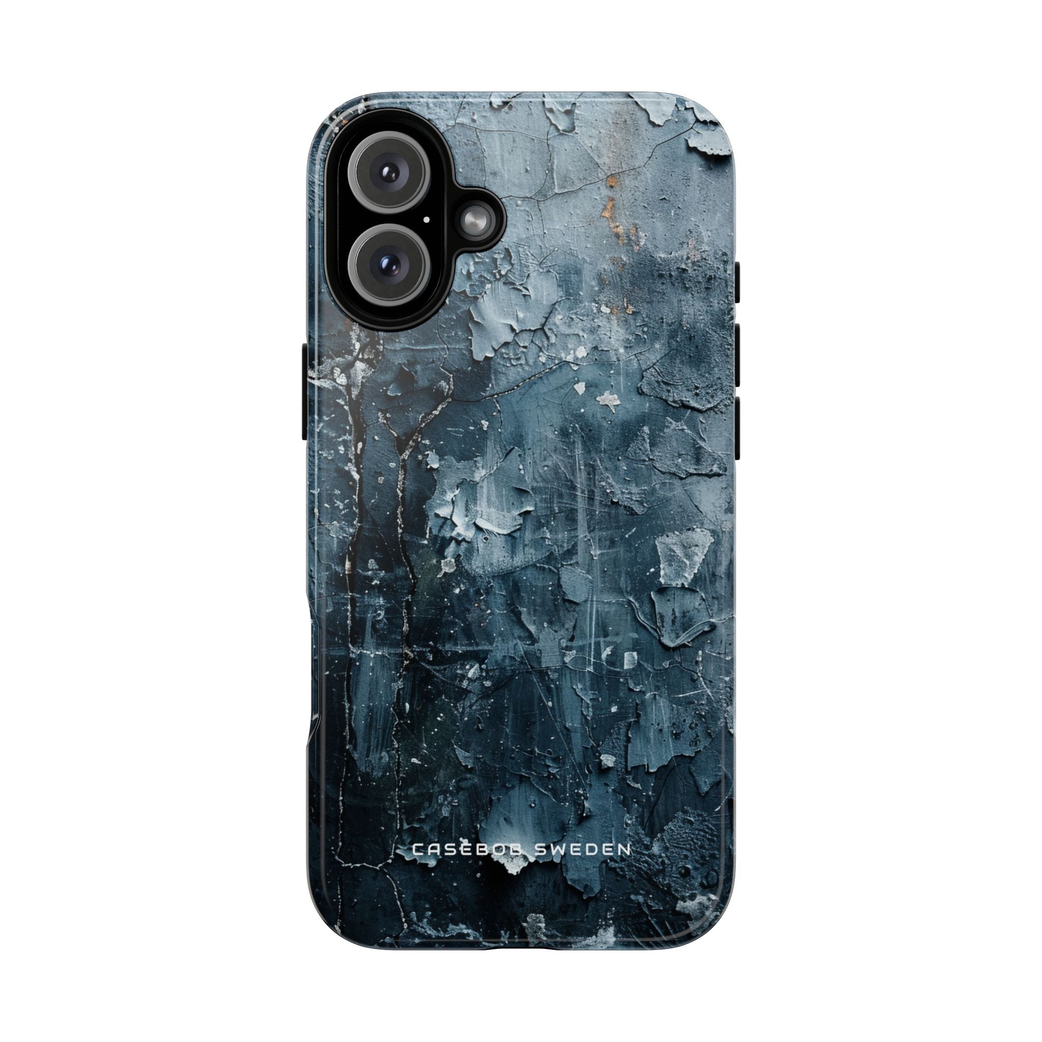 Weathered Blue Tapestry with Cracked Layers iPhone 16 - Tough Phone Case