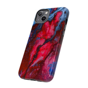 Neon Red Ink Art iPhone Case (Protective) Phone Case