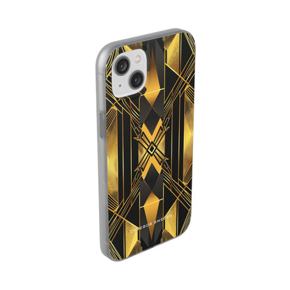 Golden Geometric Elegance iPhone 14 - Flexi Phone Case