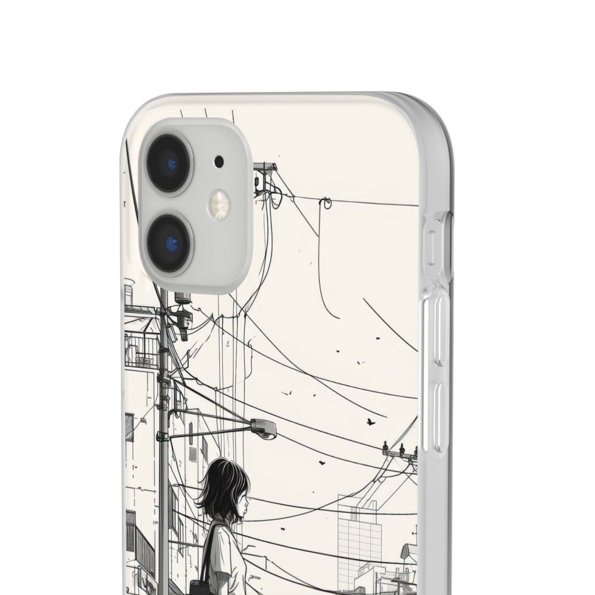 Urban Solitude Sketch | Flexible Phone Case for iPhone