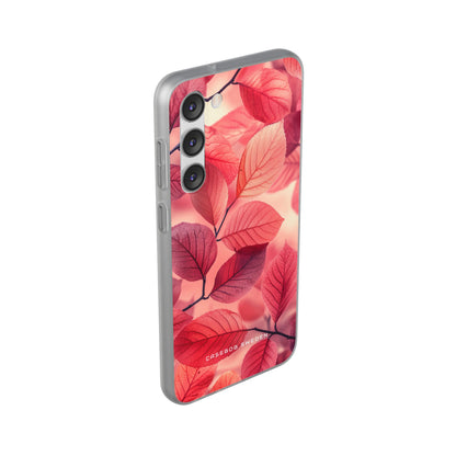 Elegant Pink Leaves Samsung S23 - Flexi Phone Case