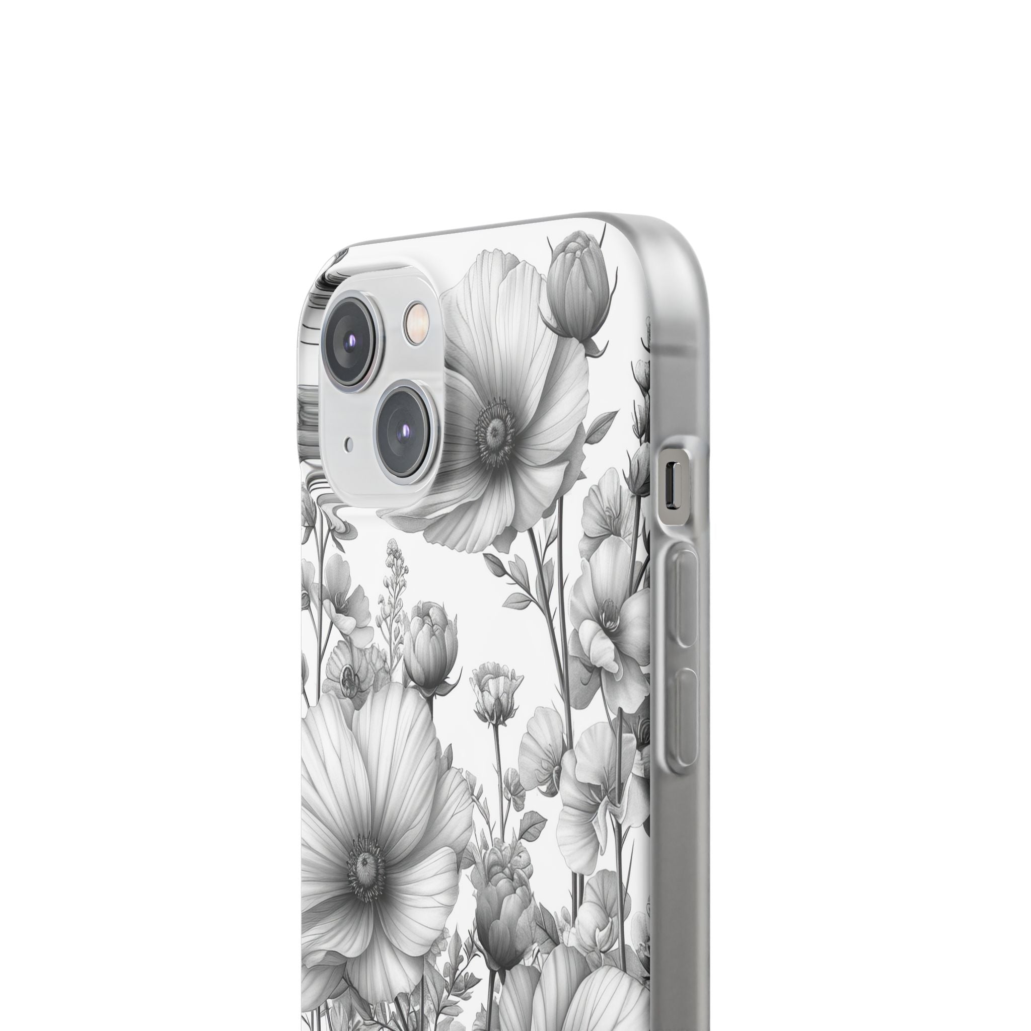 Monochrome Flora | Flexible Phone Case for iPhone