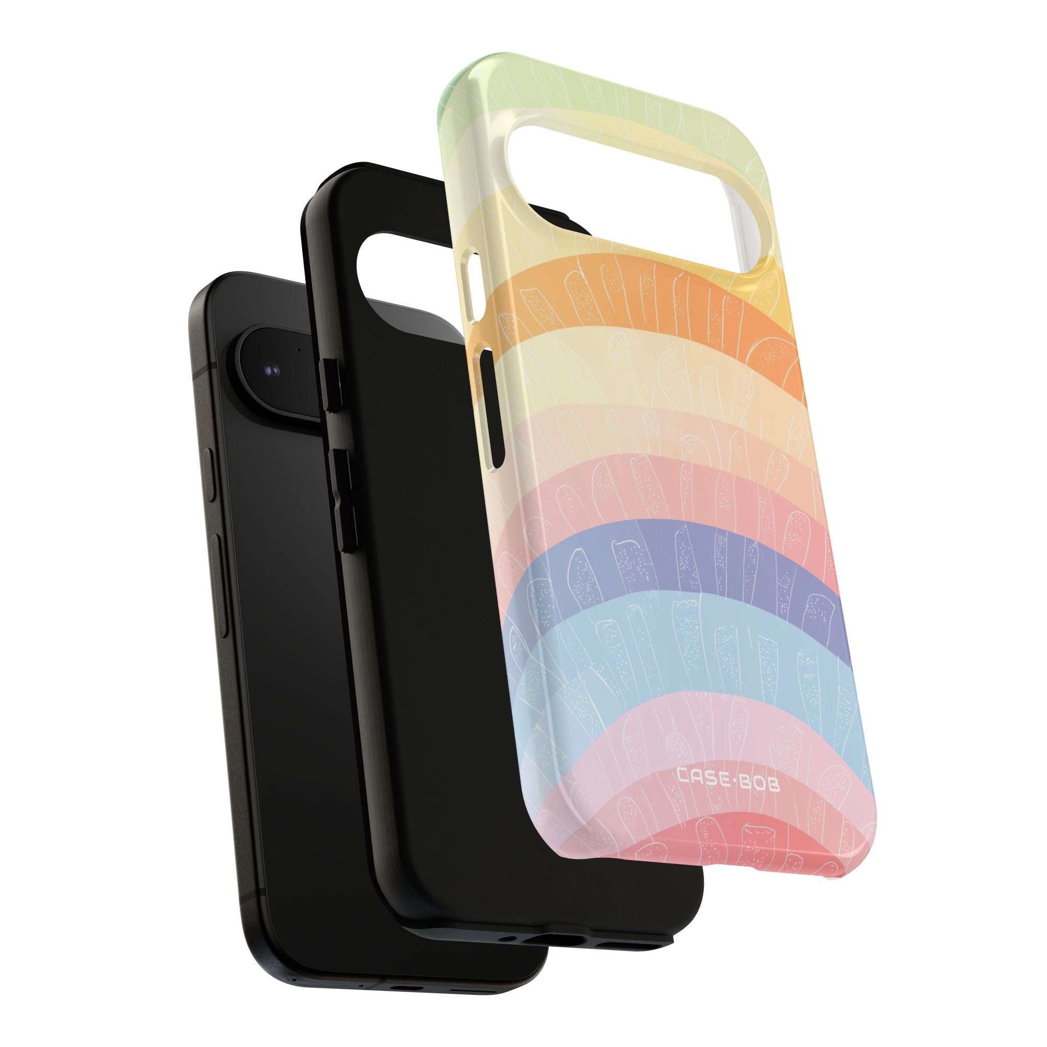 Pastel Rainbow Bands Google Pixel 9 Case - Tough