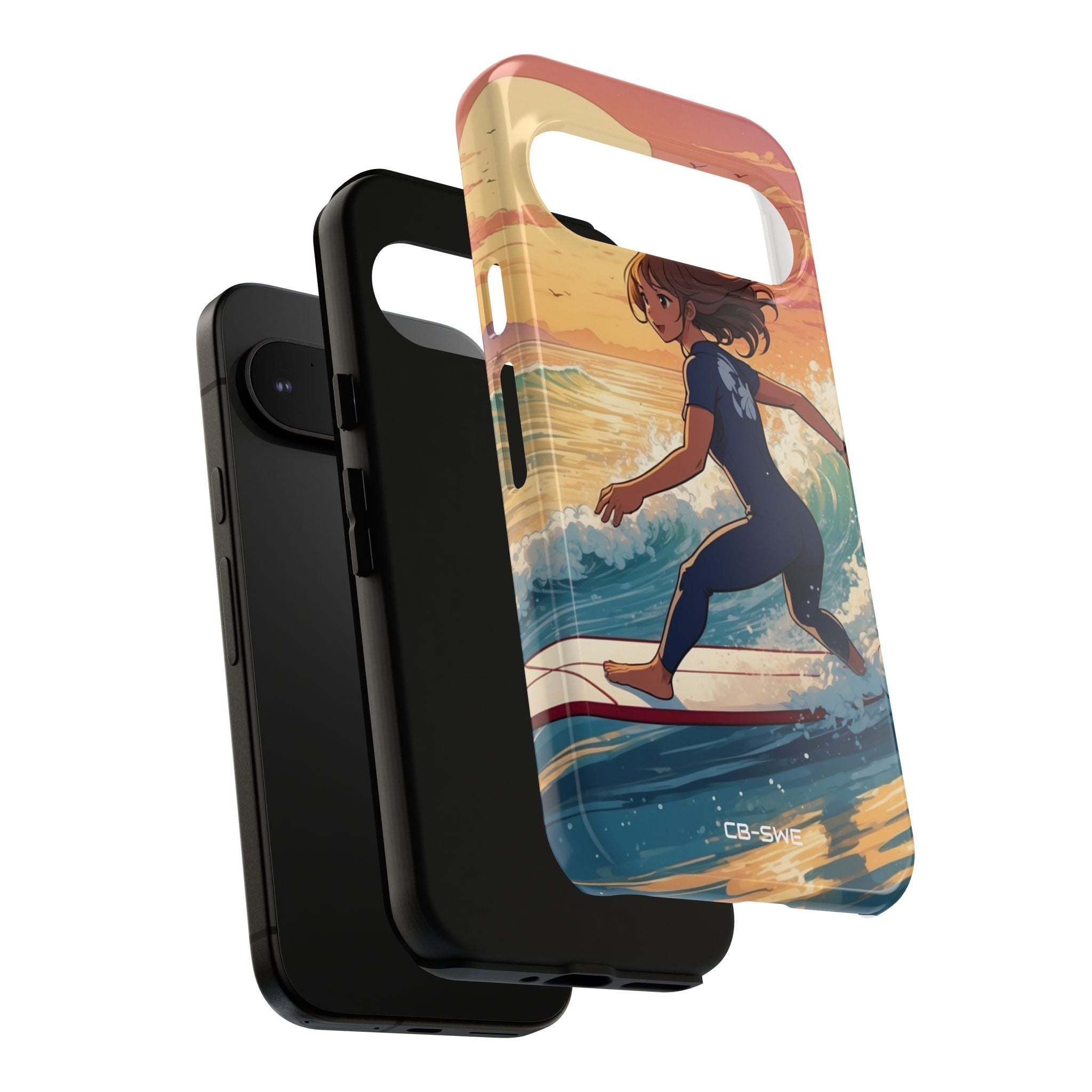 Surfing Into Sunset - Google Pixel Case