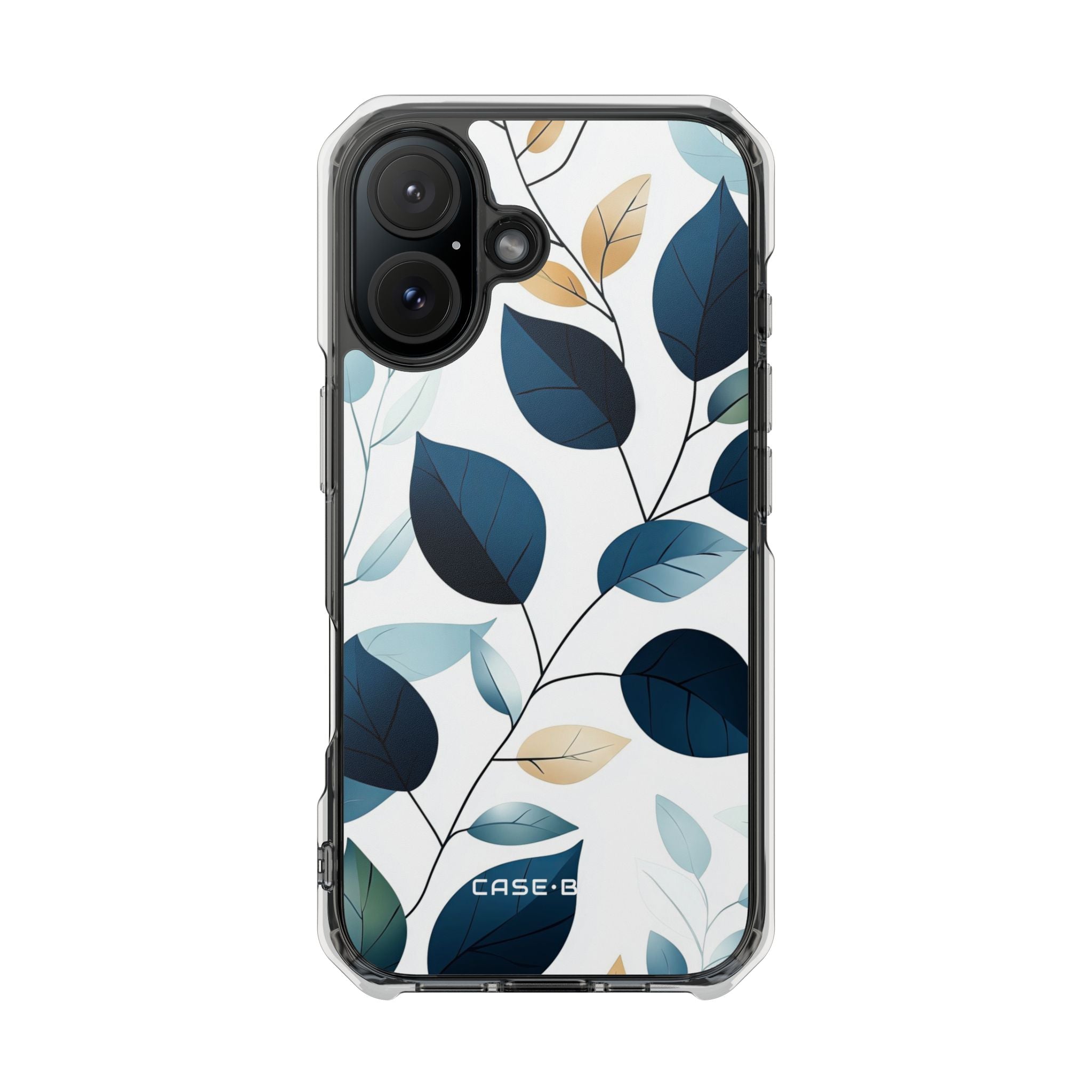 Navy Leaf Veins iPhone 15 Case - Impact