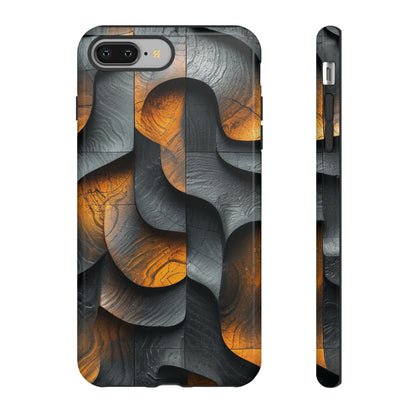 Grey Fire Orange Geometry - Protective Phone Case