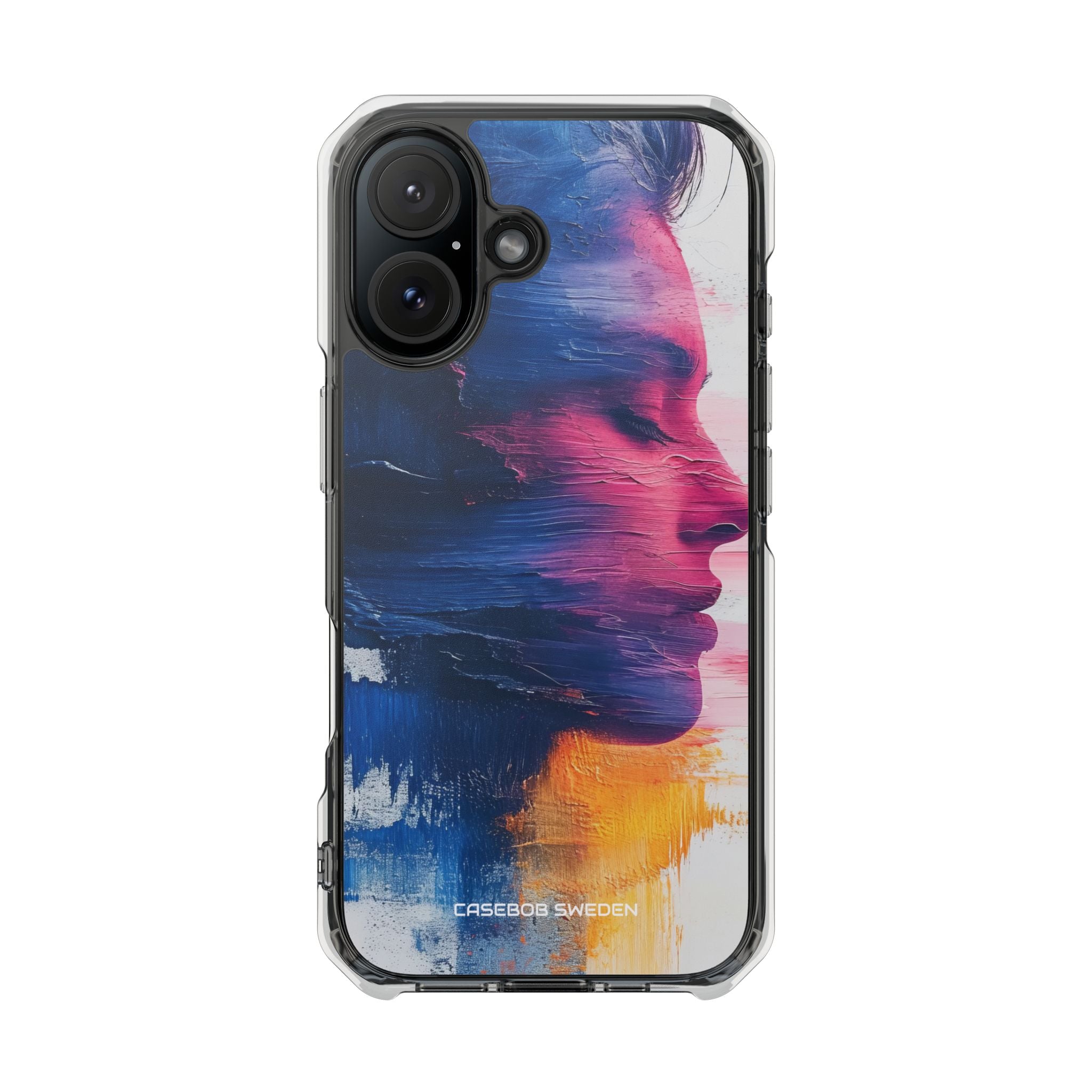 Blue Magenta Portrait - Clear Impact iPhone 16 Phone Case