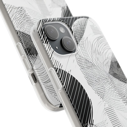 Geometric Monochrome Flow iPhone 15 - Flexi Phone Case