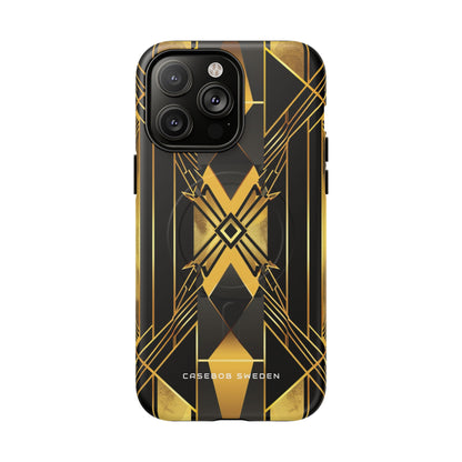 Golden Geometric Elegance iPhone 14 | Tough+ Phone Case