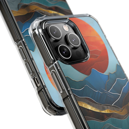Sunset Geometry Waves iPhone Case - Impact