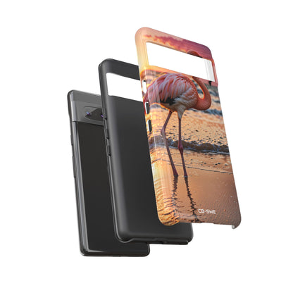 Sunset Flamingo Stand - Google Pixel Case