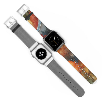 Snowcapped Ember Mountains - Watch Band