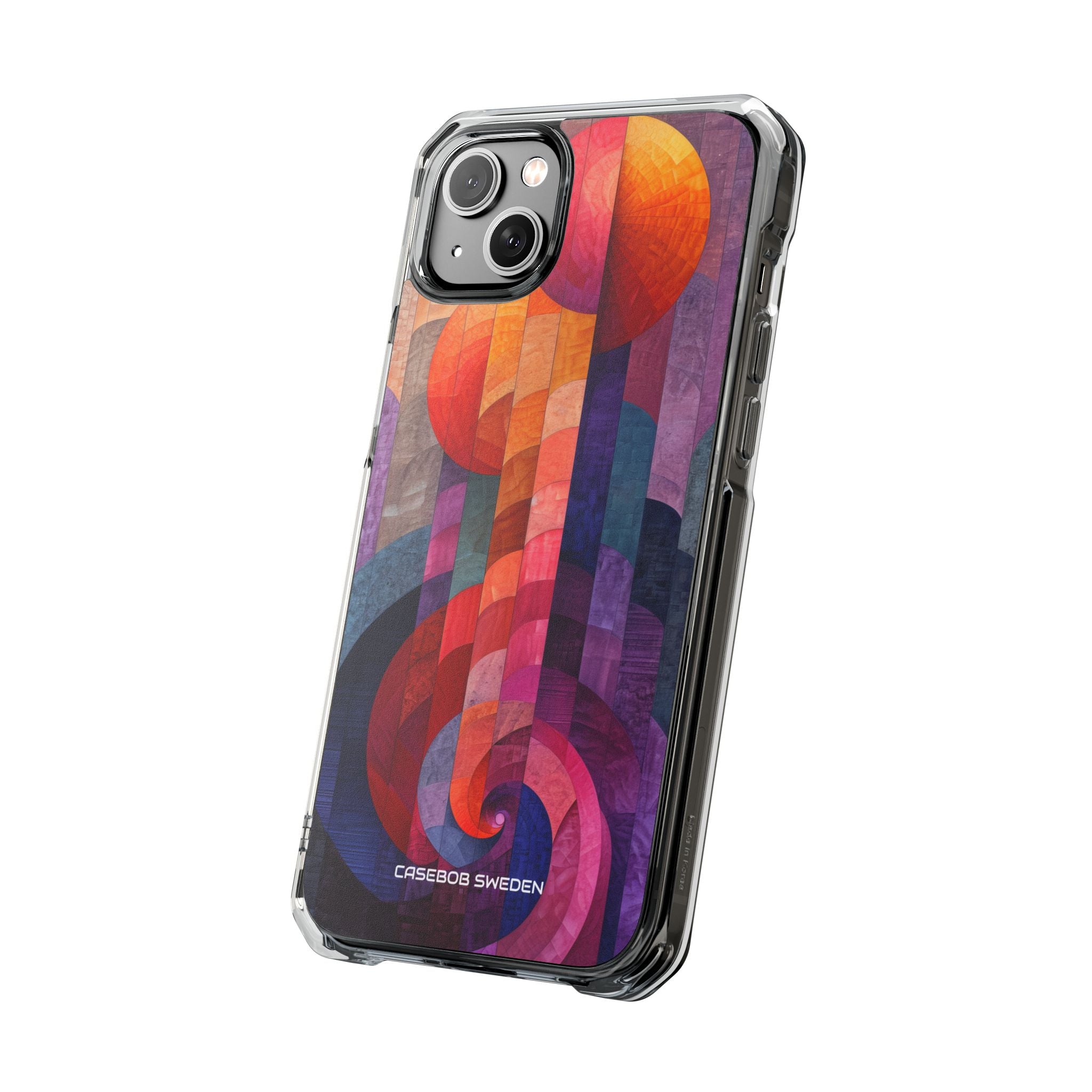 Purple Orange Abstract - Clear Impact iPhone 14 Phone Case