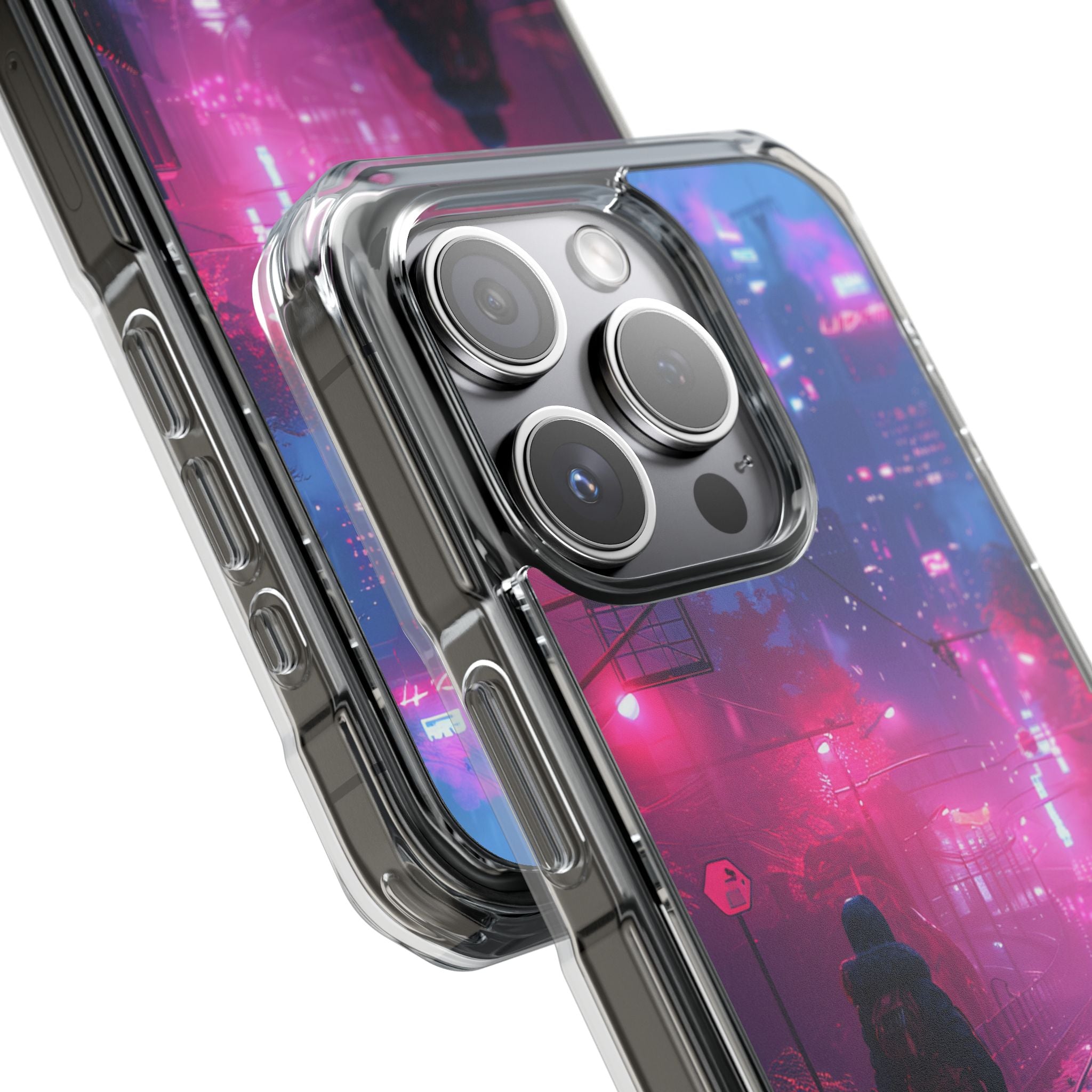 Neon Shadow City iPhone 15 - Impact Clear+