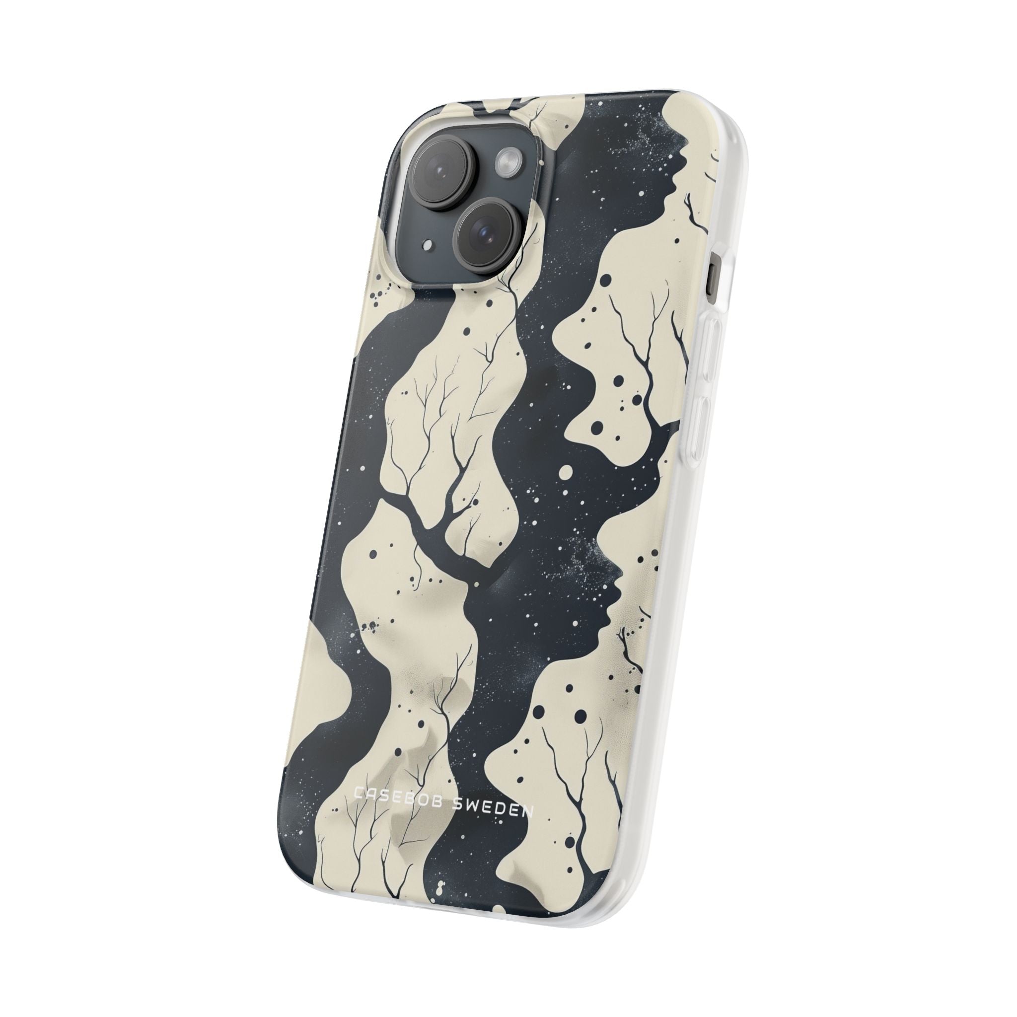 Organic Fluid Silhouettes with Cosmic Depth iPhone 15 - Flexi Phone Case