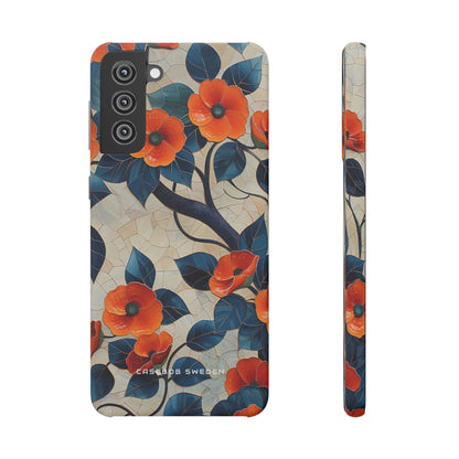 Orange Blossoms Mosaic Harmony Samsung S21 - Slim Phone Case