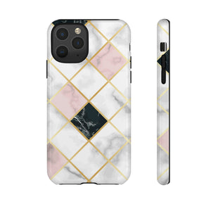 Pink Marble Geometric iPhone Case (Protective) iPhone 11 Pro Glossy Phone Case