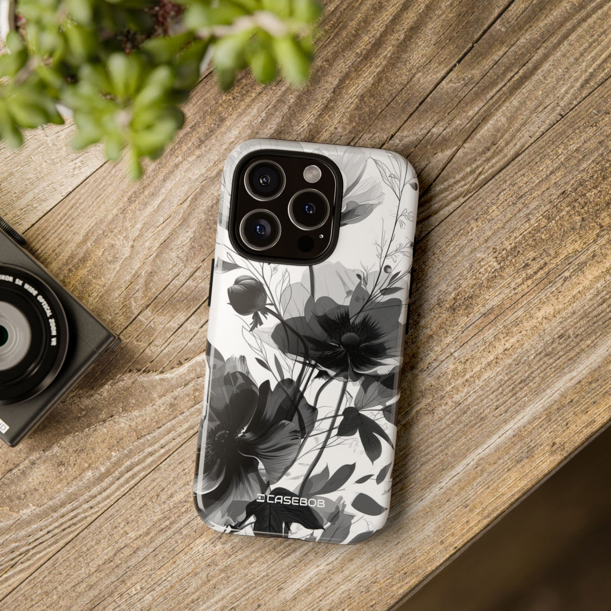 Elegant Monochrome Botanical Elegance - for iPhone 16