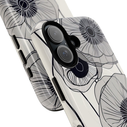 Moderne minimalistische Blumen iPhone 16 Tough+ Handyhülle