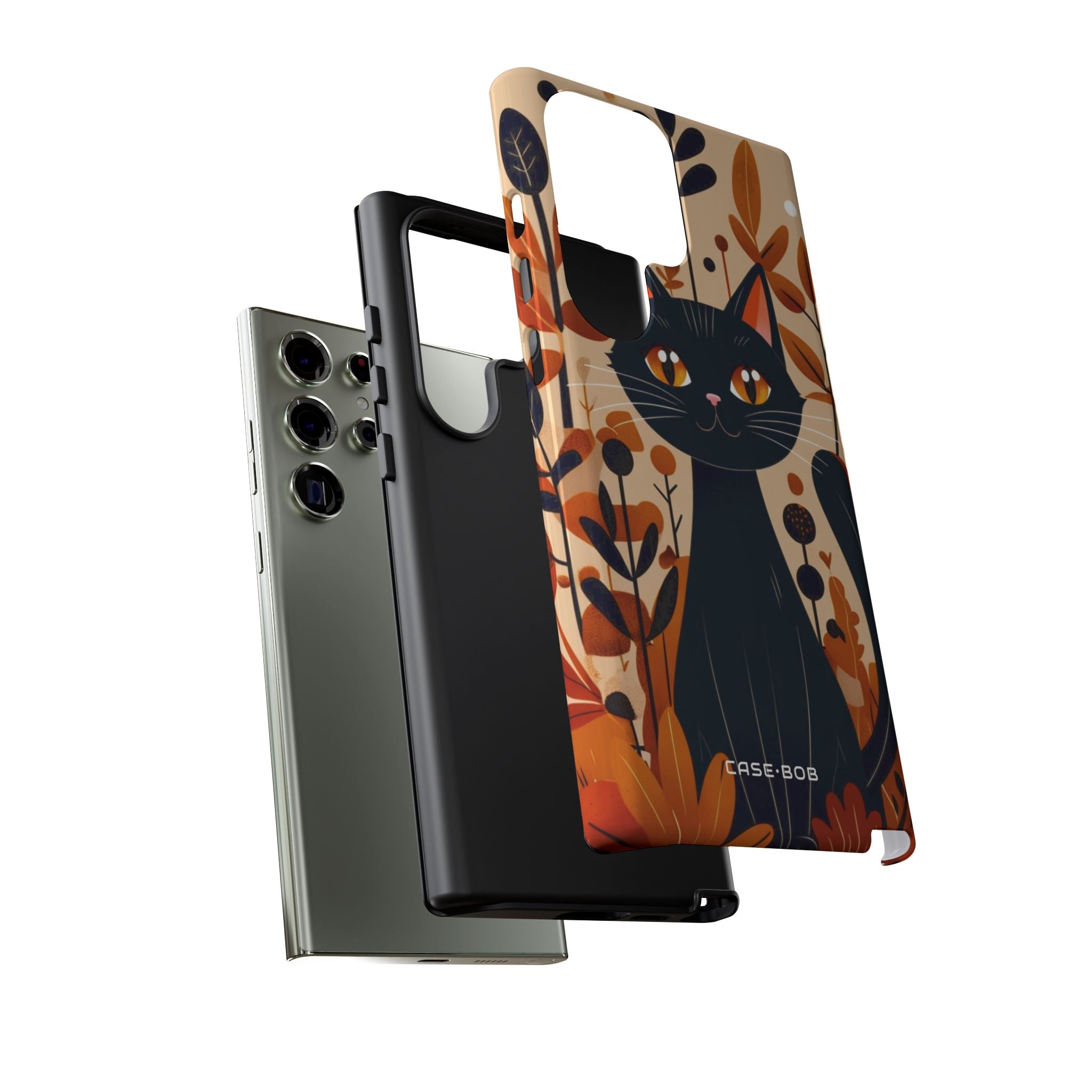 Black Cat Glow Samsung S23 Ultra Case - Tough