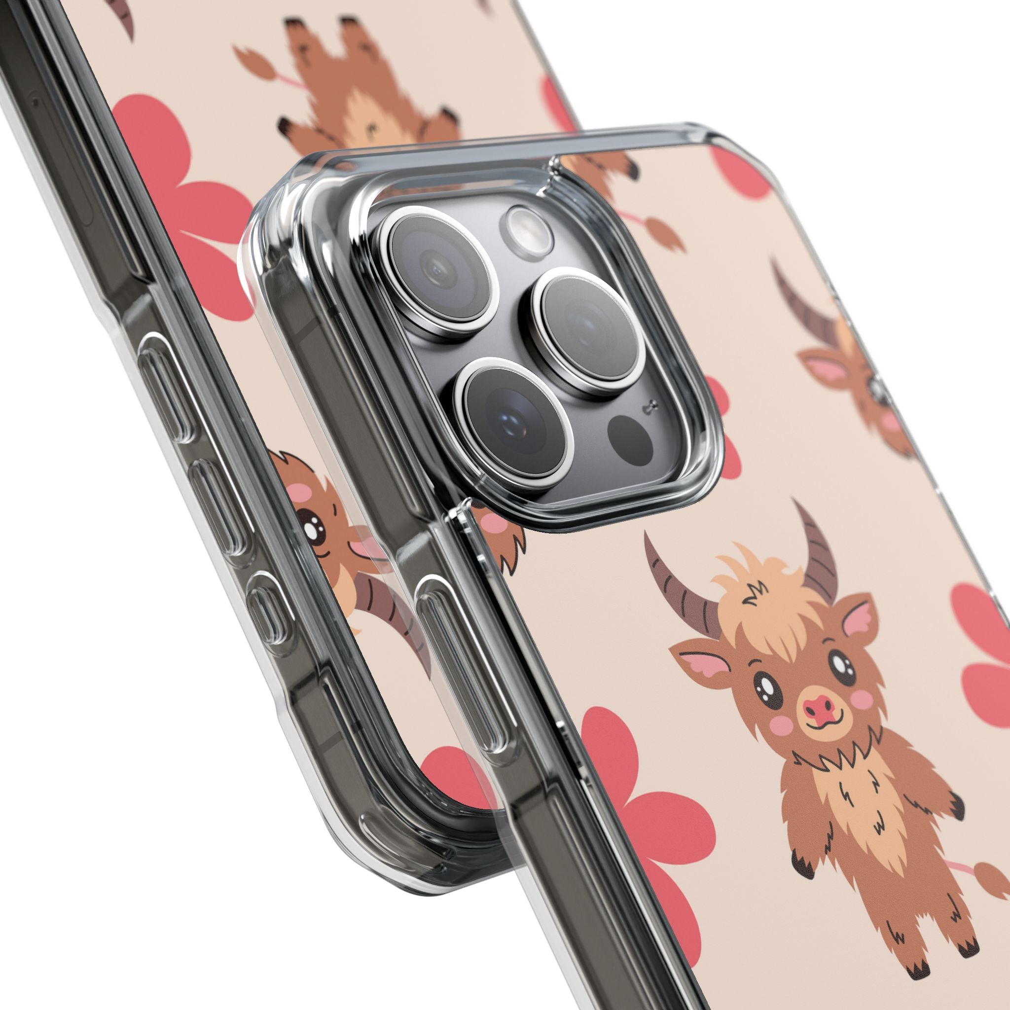 Cute Cattle & Flowers iPhone Case - Impact