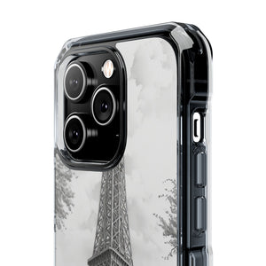 Parisian Monochrome Majesty – Handyhülle für iPhone (Clear Impact – Magnetisch)