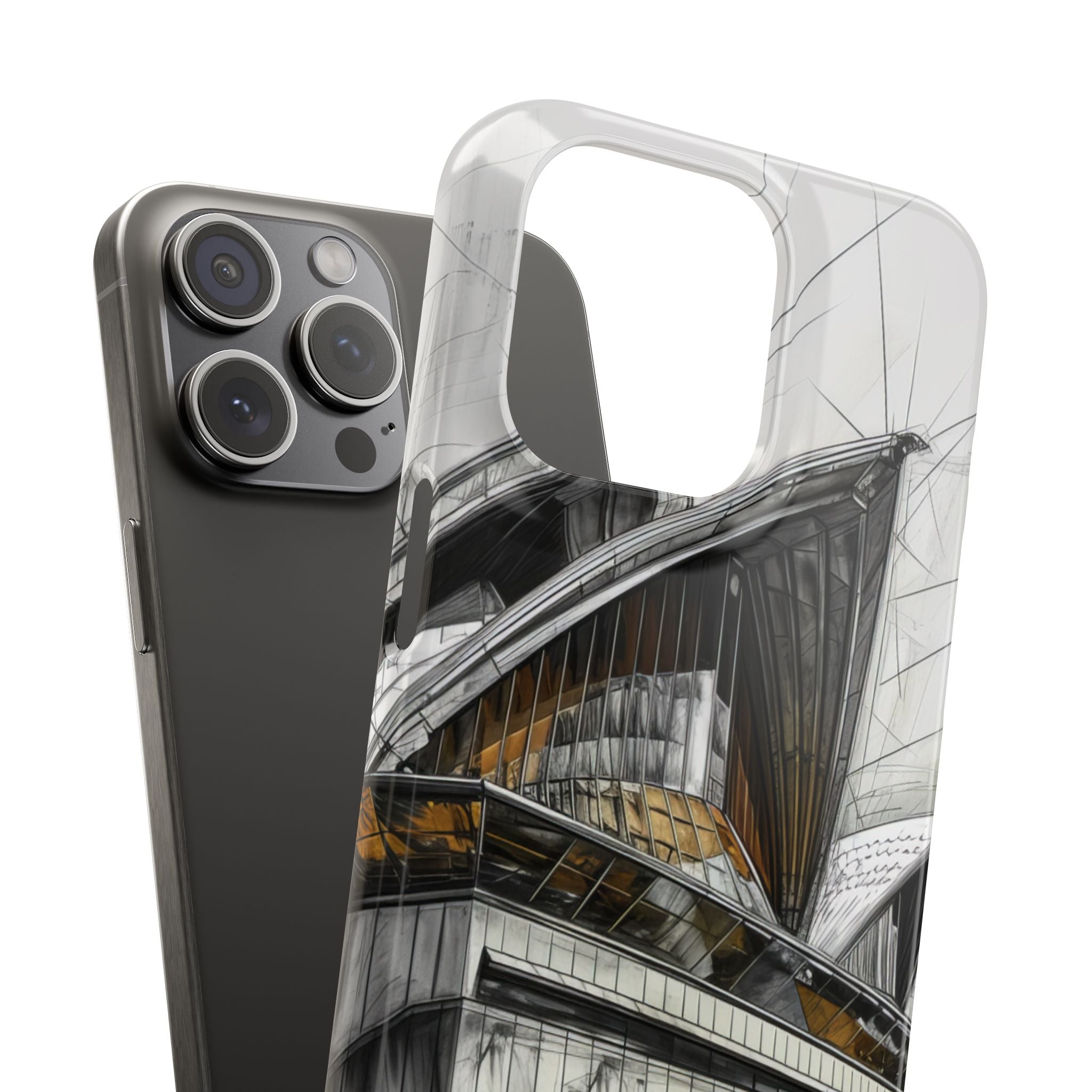 Architectural Curves in Line Formation iPhone 15 - Slim Phone Case