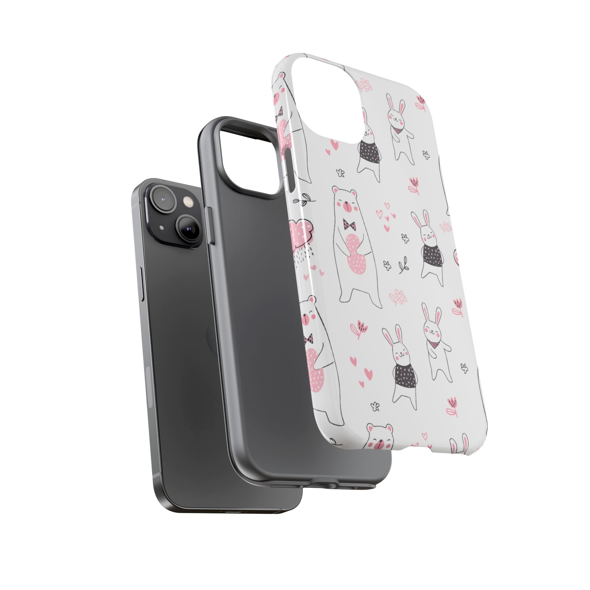Bears Dance Playfully - iPhone Case