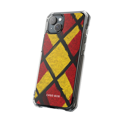 Cracked Diamond Grid iPhone 15 Plus Case - Impact