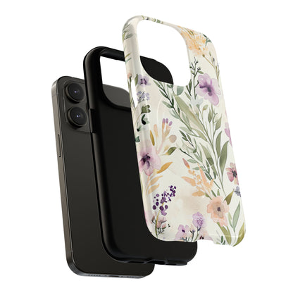 Soft Green Lavender Floral Pattern - Tough + MagSafe® iPhone 14 Phone Case