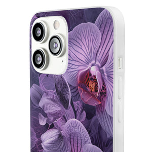 Strahlendes Orchideen-Design | Handyhülle für iPhone (flexible Hülle) 