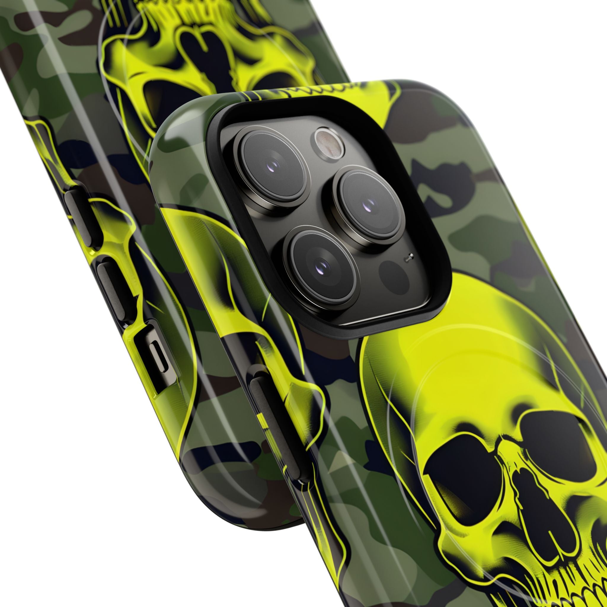 Neon Skull Camo iPhone 14 Pro Case - Tough+