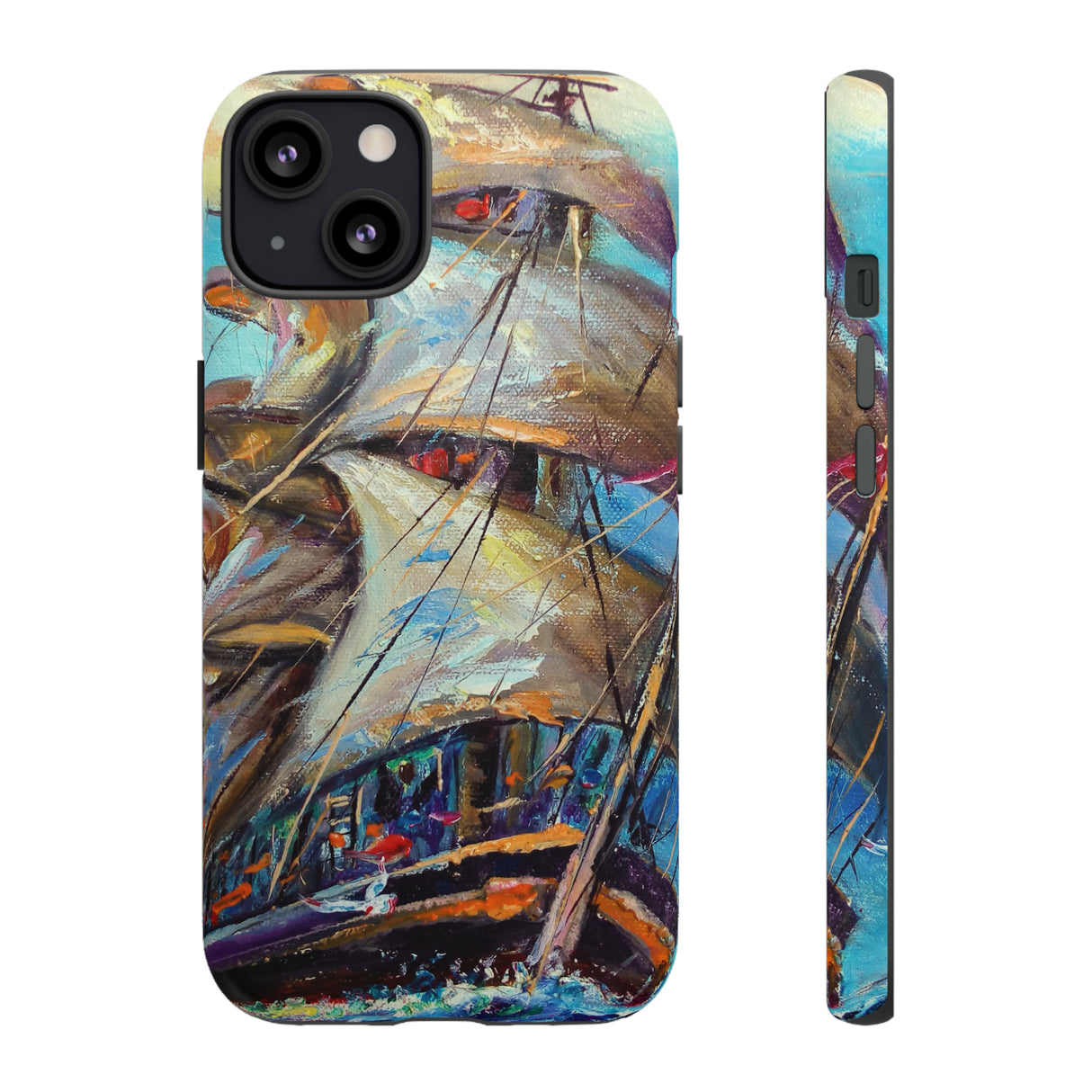 Oil painting - Sailboat - Protective Phone Case