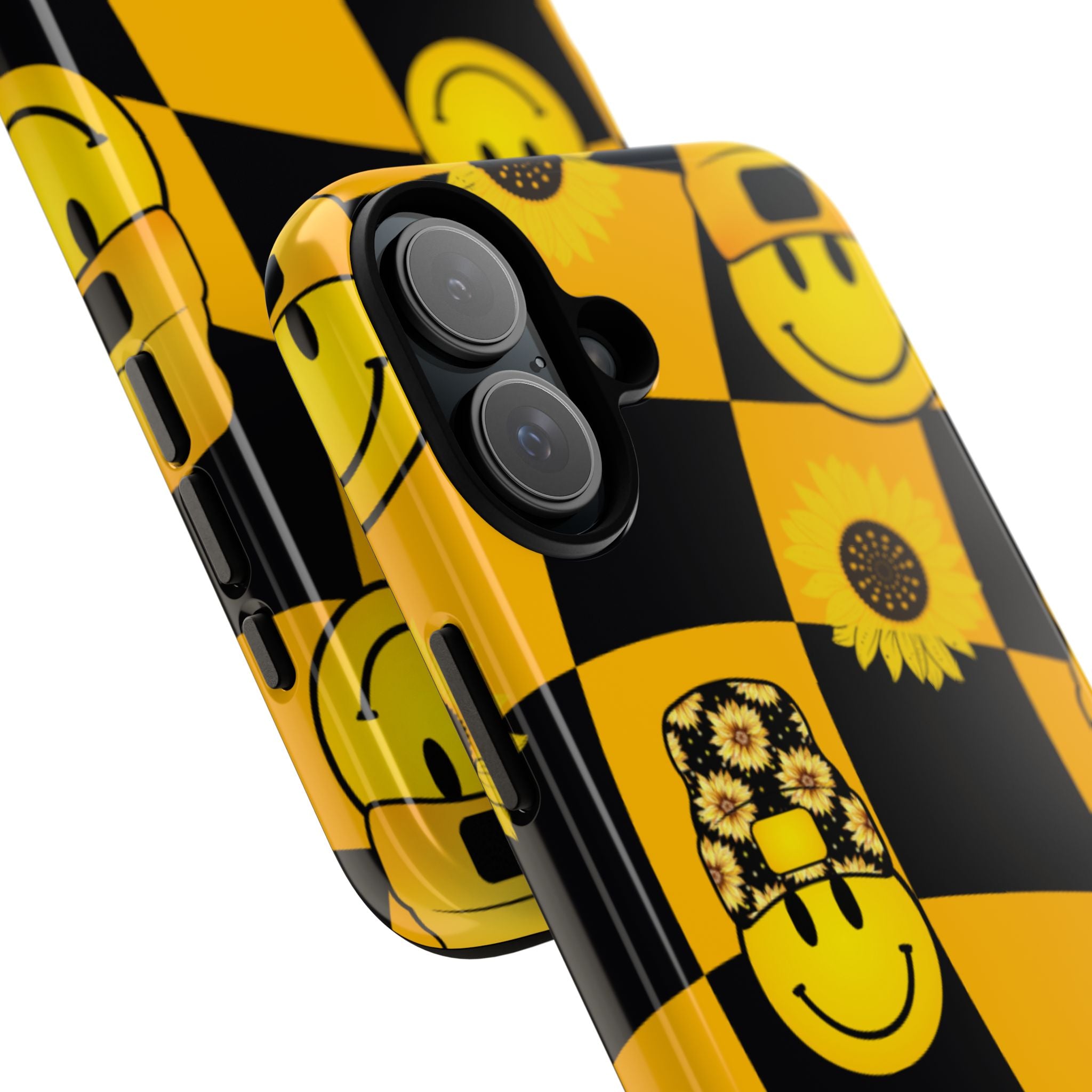 Joyful Checkered Smiles - iPhone Case